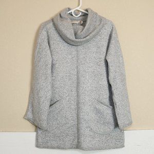 Soft Surroundings Casual Cowl Gray Tunic Knit Pullover w/ Pockets Sz Small